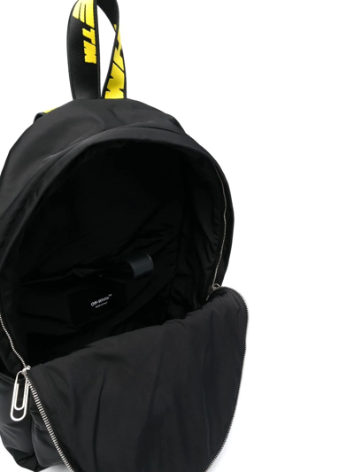 Shop Off-white Slogan-print Zip-fastening Backpack In Schwarz