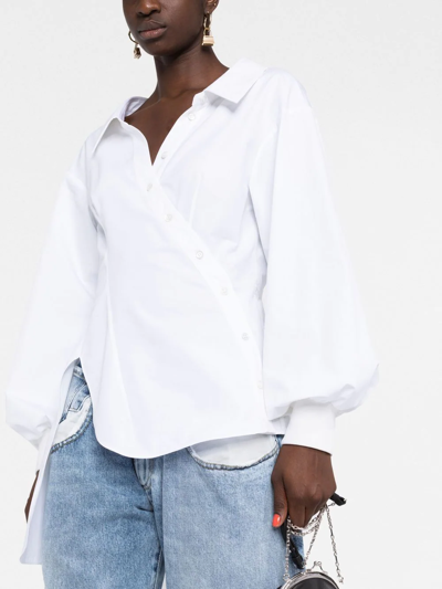 Shop Alexander Mcqueen Wrap Style Shirt In Weiss