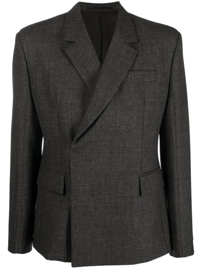 Prada Double-breasted Tailored Blazer In Grau