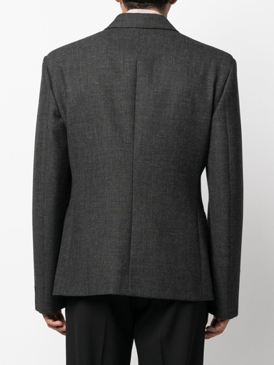 Prada Double-breasted Tailored Blazer In Grau