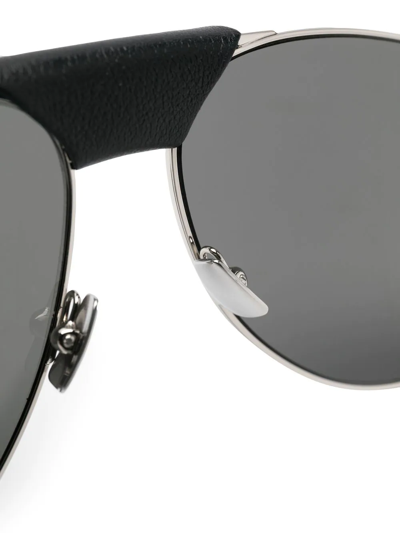 Shop Saint Laurent Pilot-frame Sunglasses In Silber