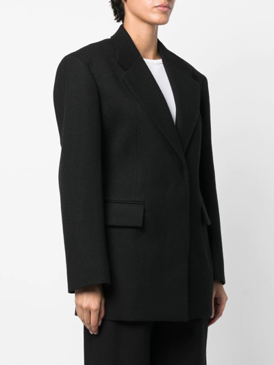 Shop Prada Button-front Tailored Blazer In Schwarz