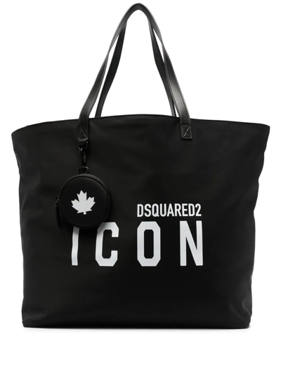 Shop Dsquared2 Logo-print Tote Bag In Schwarz