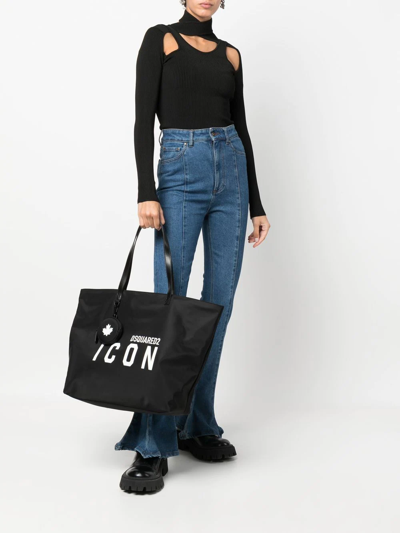 Dsquared2 Logo-print Tote Bag In Schwarz