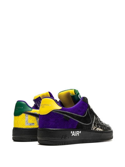 Shop Nike X Virgil Abloh X Louis Vuitton Air Force 1 Low "purple Dusk/metallic Silver" Sneakers In Black
