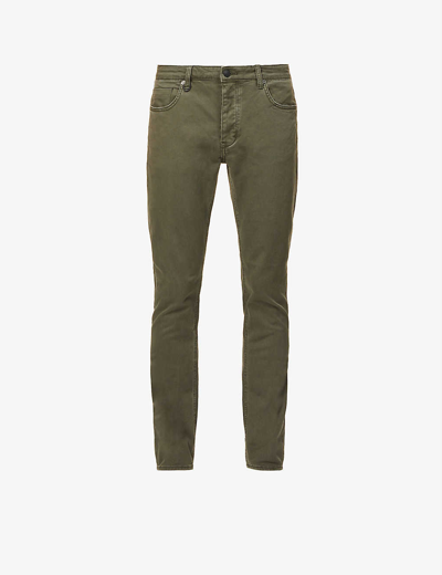 Shop Neuw Mens Green Lou Regular-fit Tapered Stretch-denim Jeans In Military