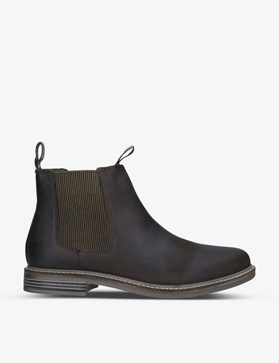 Barbour Farsley Leather Chelsea Boots In Brown