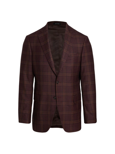Shop Saks Fifth Avenue Men's Collection Plaid Sportcoat In Rhubarb
