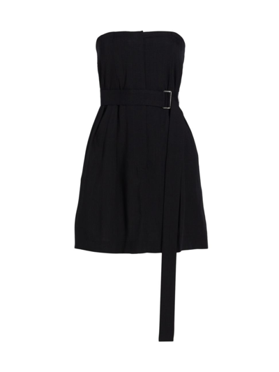 Shop Victoria Beckham Women's Strapless Belted Minidress In Black