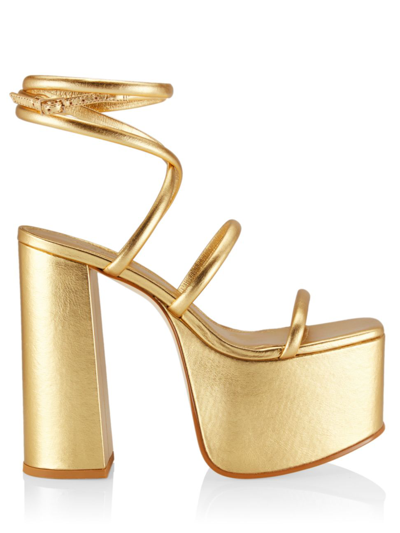 Shop Cult Gaia Women's Hyte Metallic Leather Platform Sandals In Gold