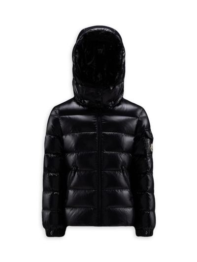 Shop Moncler Little Kid's & Kid's Bady Hooded Coat In Black