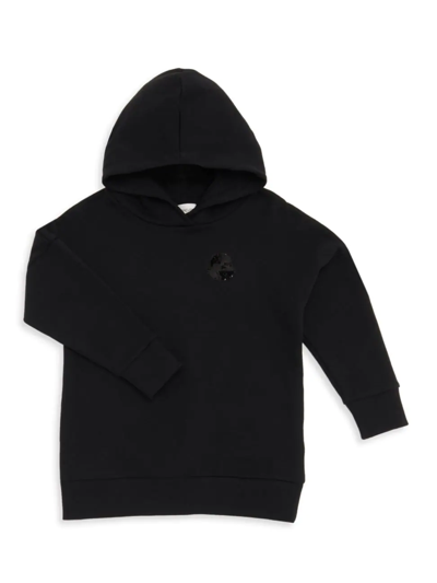 Shop Moncler Little Girl's & Girl's Cotton Hoodie In Black