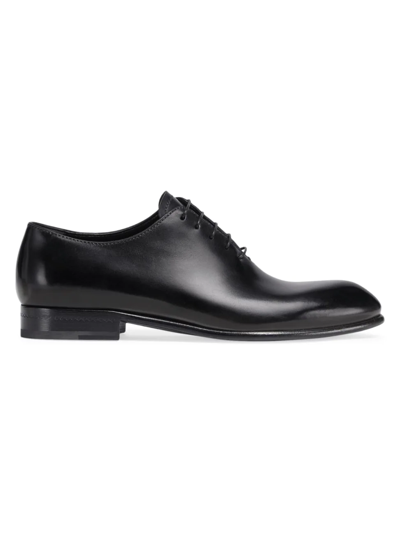 Shop Zegna Men's Leather Oxford Dress Shoes In Nero