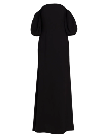 Shop Rene Ruiz Collection Women's Bead-embellished Illusion-neck Gown In Black