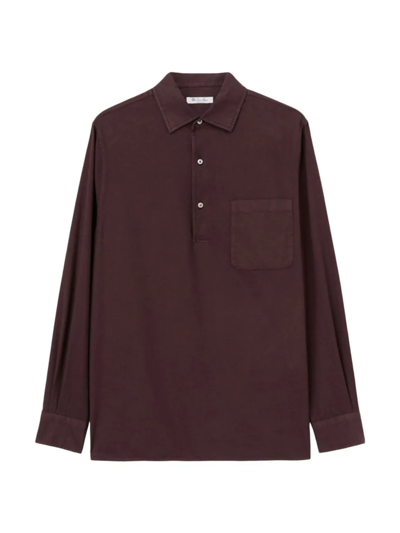 Shop Loro Piana Men's Andre Ginestra-dyed Polo Shirt In Bordeaux