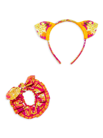Shop Camilla Girl's Ear Headband & Scrunchie Set In Neutral
