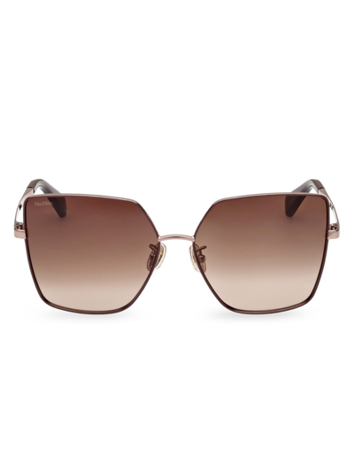 Shop Max Mara Women's Natalia 60mm Butterfly Sunglasses In Brown