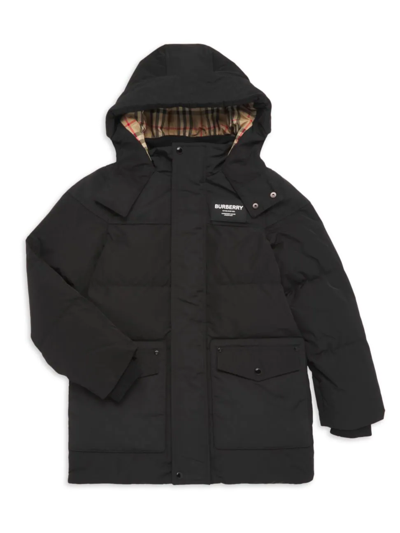 Shop Burberry Little Boy's & Boy's Aubin Coat In Black