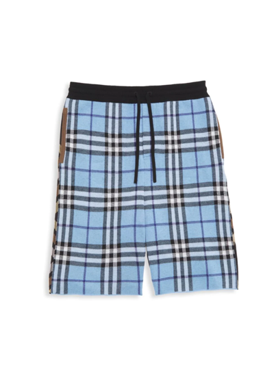 Shop Burberry Little Boy's & Boy's Double-sided Milo Shorts In Blue Check