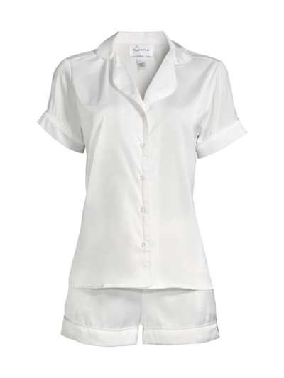 Shop Averie Sleep Women's Two-piece Bianca White Short Pajama Set