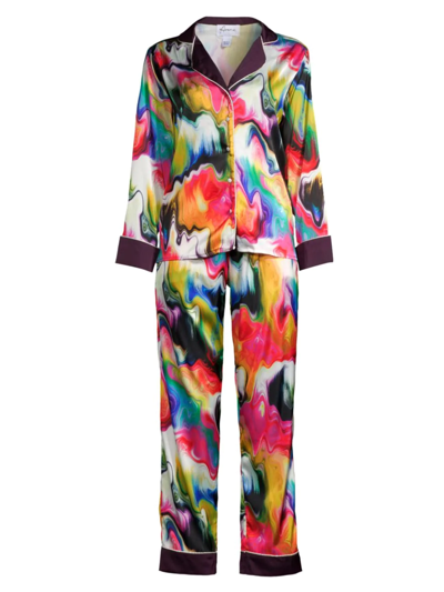 Shop Averie Sleep Women's Shanaya Iridiana Print Pajama Set In Neutral