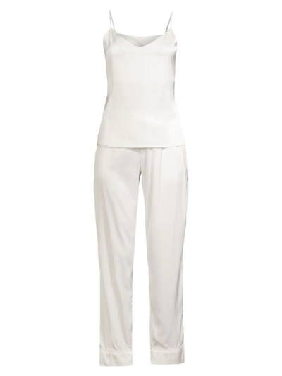 Shop Averie Sleep Women's Two-piece Bianca Long Camisole Set In White