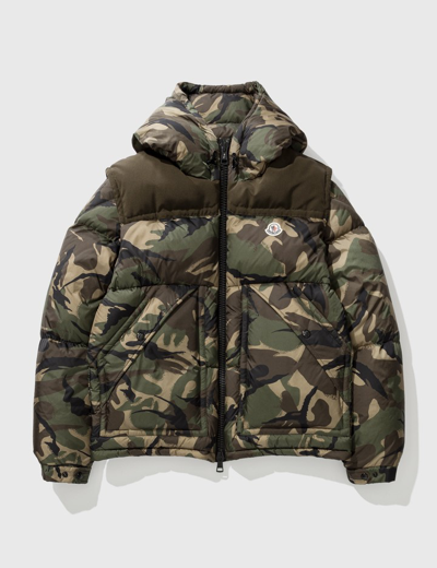 Moncler Khaki Meakan Down Jacket In Camo | ModeSens