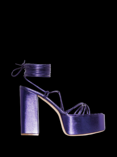 Paris Texas Malena 130 Metallic Platform Sandal In Violet