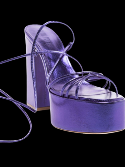 Paris Texas Malena 130 Metallic Platform Sandal In Violet