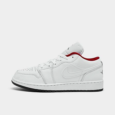 Shop Nike Jordan Big Kids' Air Retro 1 Low Casual Shoes In White/black/gym Red/university Blue
