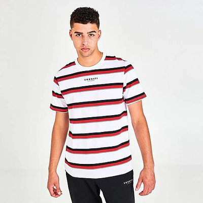 Shop Sonneti Men's London Multi Stripe T-shirt In Black/red/white