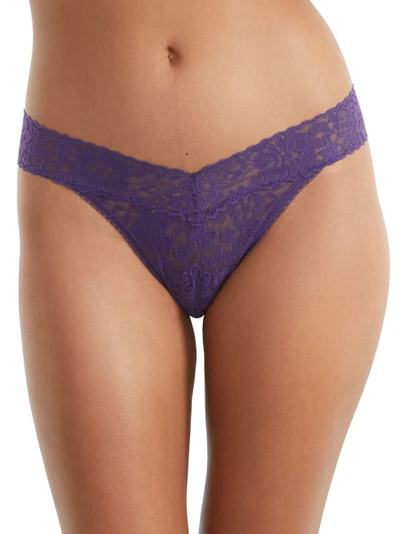 Shop Hanky Panky Daily Lace Original Rise Thong In Cassis