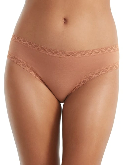 Shop Natori Bliss Cotton Girl Brief In Clay Rose