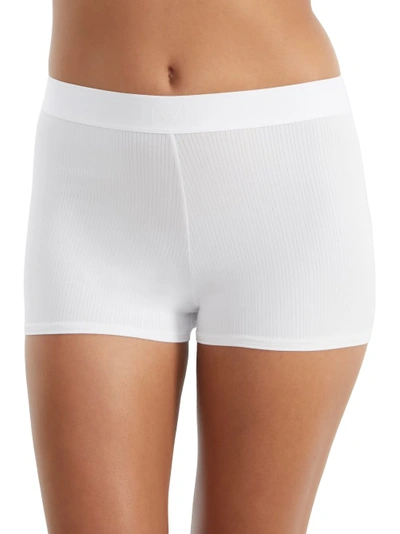 Shop Wolford Beauty Cotton Boyshort In Pearl White