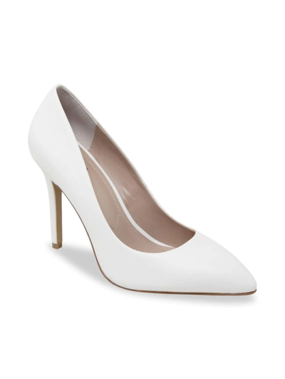 Shop Charles By Charles David Women's Pact Point-toe Leather Pumps In White