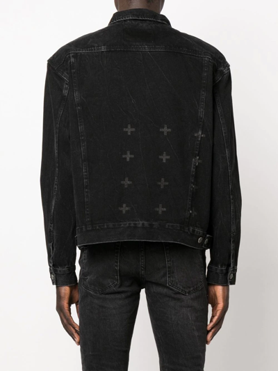 Shop Ksubi Long-sleeve Denim Jacket In Black