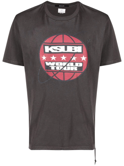 Ksubi World Tour Biggie Cotton Graphic Tee In Black