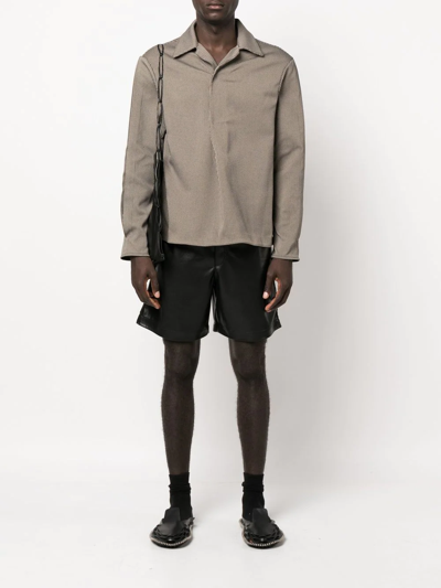 Nanushka Doxxi Vegan Leather Bermuda Shorts In Black