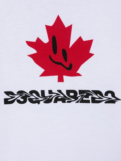 Shop Dsquared2 Logo-print Long-sleeve T-shirt In White