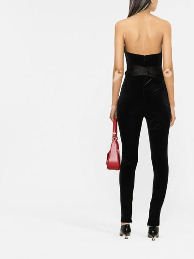 Shop Alessandra Rich Bow-embellished Sleeveless Jumpsuit In Black