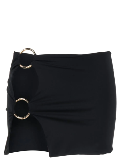 Shop Louisa Ballou Double-ring Mini Skirt In Black