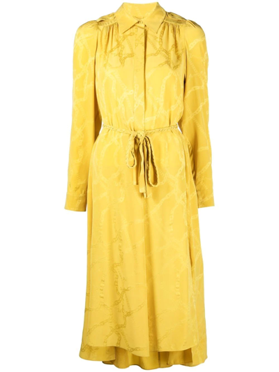 Zadig & Voltaire Rallye Chains Jacquard Shirt Dress In Yellow | ModeSens