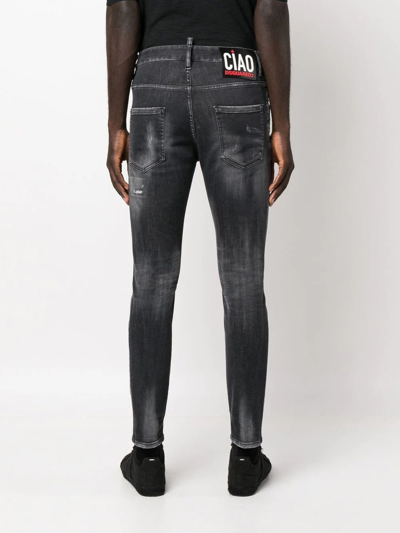 Dsquared2 Dsquared Black Stretch Denim Skater Jeans In Black