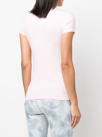 Shop Philipp Plein Crystal-embellished T-shirt In Pink