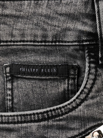 Philipp Plein Bike Low-rise Skinny Jeans In Grey