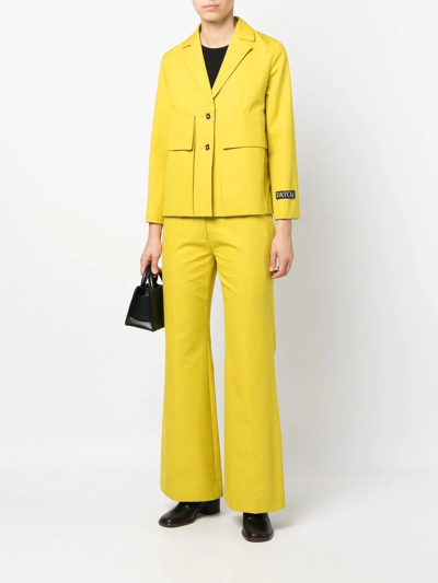 Shop Patou Single-breasted Cotton Blazer In Yellow