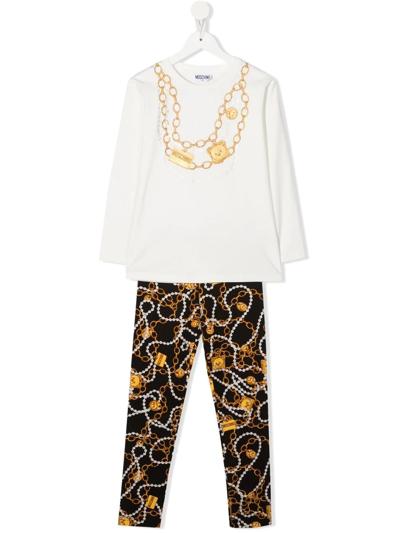 Shop Moschino Toy Necklace T-shirt & Leggings Set In White