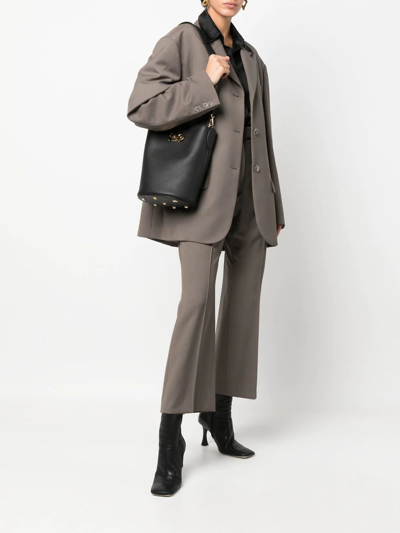Ferragamo Gancini-buckle Shoulder Bag In Black
