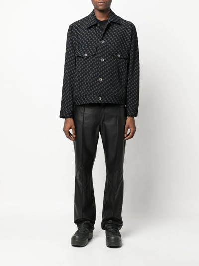 Shop Song For The Mute Check-pattern Shirt Jacket In Black