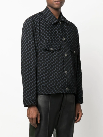 Shop Song For The Mute Check-pattern Shirt Jacket In Black